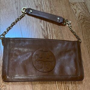 Tory Burch Brown Leather Clutch